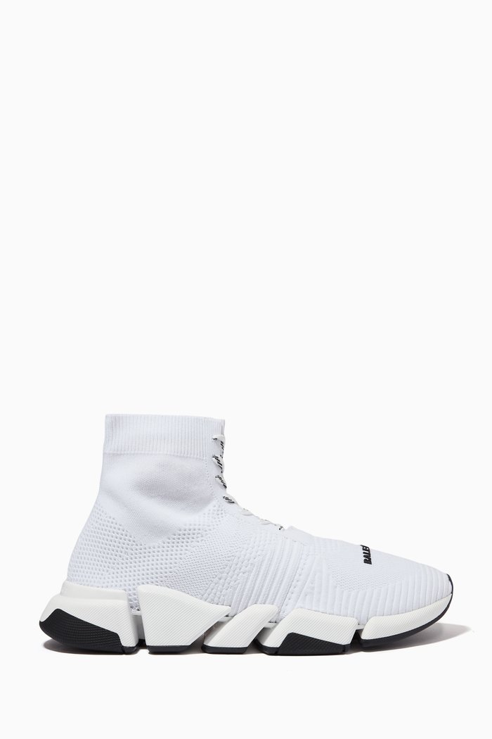 

Speed 2.0 Lace-Up Sneakers in Recycled Knit, White