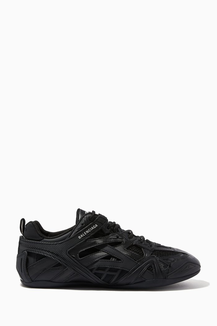 

Drive Sneakers in Leather & Mesh, Black