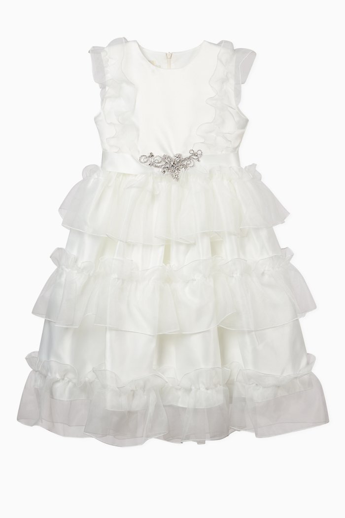 

Tiered Organza Dress, Neutral