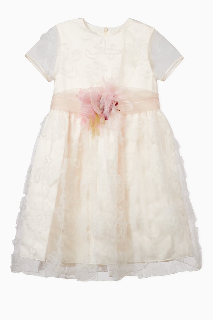 Embroidered Organza Dress, Pink