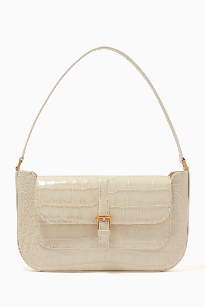 

Miranda Bag in Croco Embossed Leather, Neutral