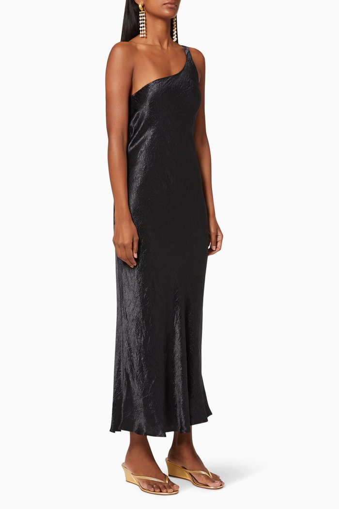 

Waters Edge One Shoulder Maxi Dress, Black