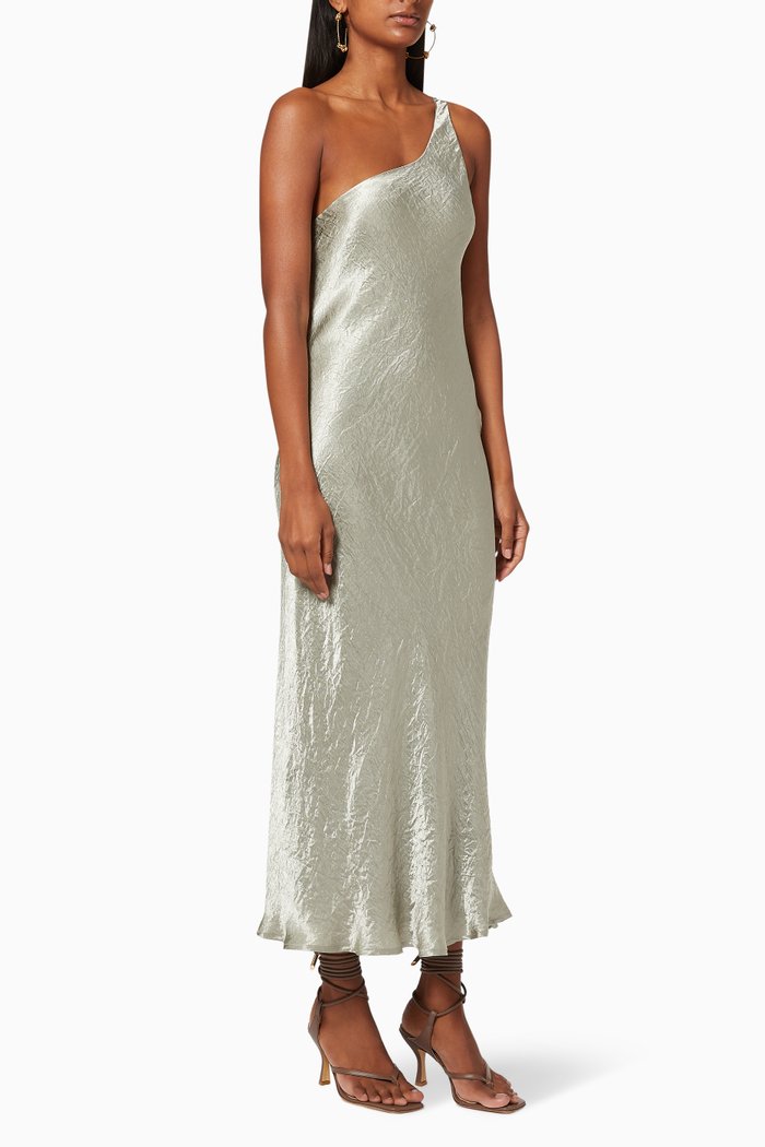 

Waters Edge One Shoulder Maxi Dress, Green