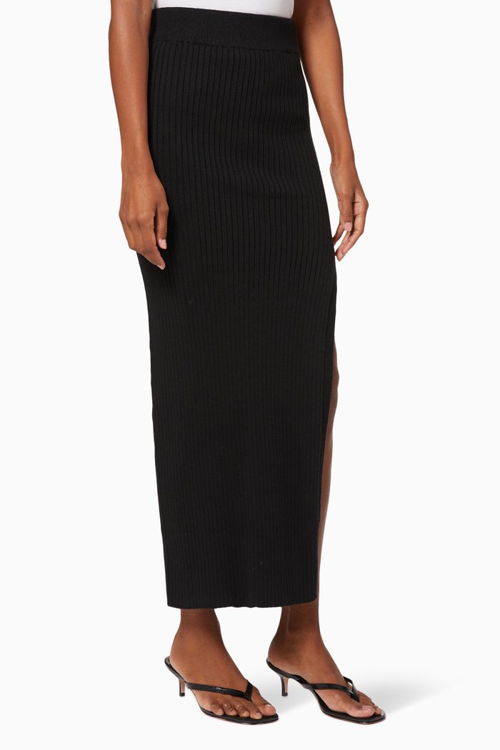 

Dunes Rib Knit Maxi Skirt, Black