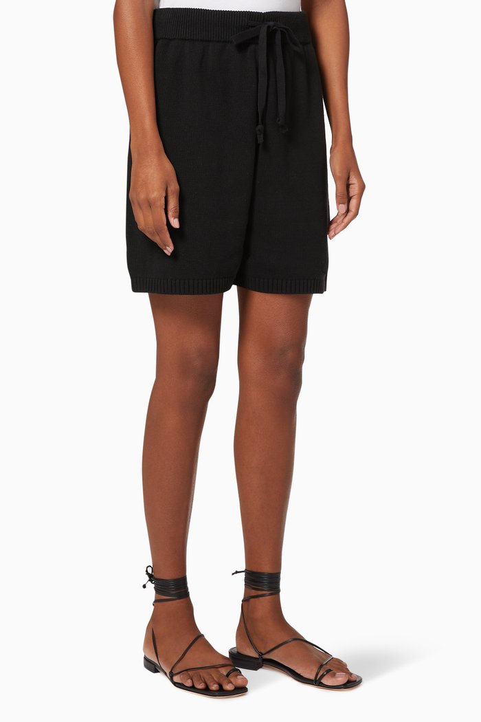 Cast Away Knit Relaxed Shorts, Black