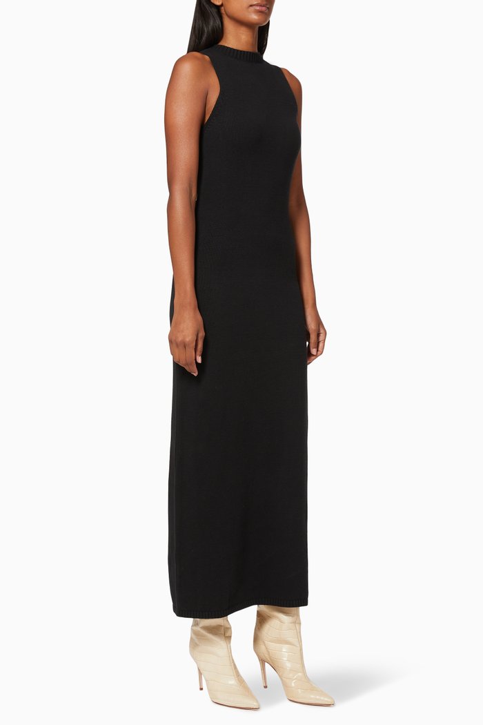 

Cast Away Knit Maxi Tank Dress, Black