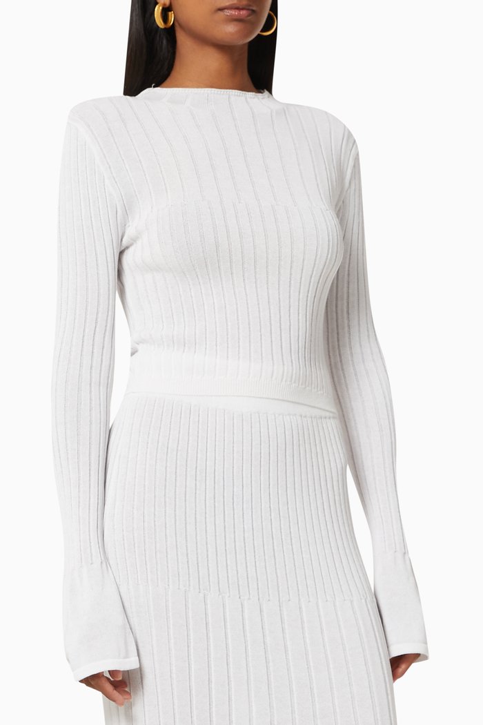 

Crop Top in Ribbed Knit, White