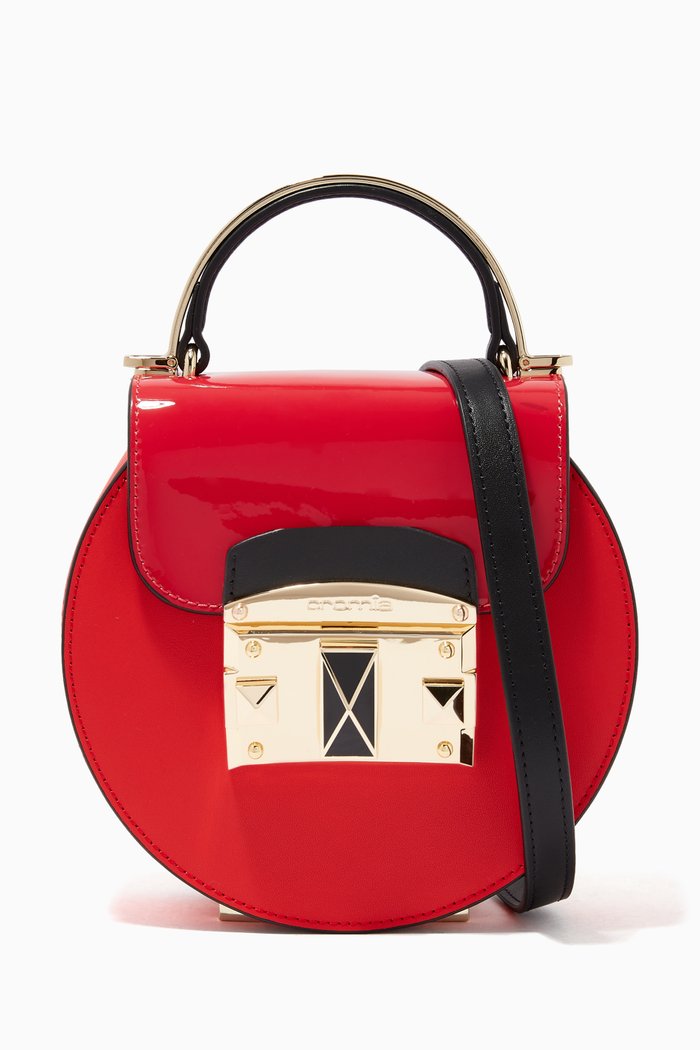 

It Colored Round Bag in Leather, Red