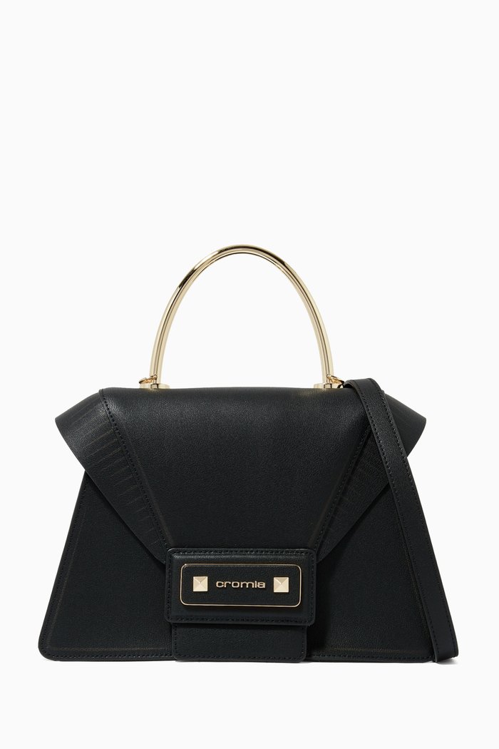 

Large Diva Handbag in Leather, Black