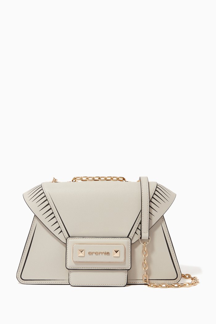 

Diva Crossbody Bag in Leather, White