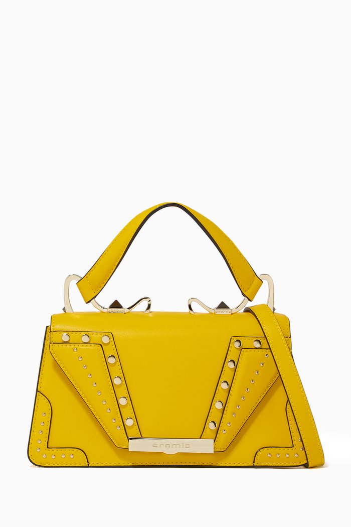 

Small Wonder Handbag in Studded Leather, Yellow