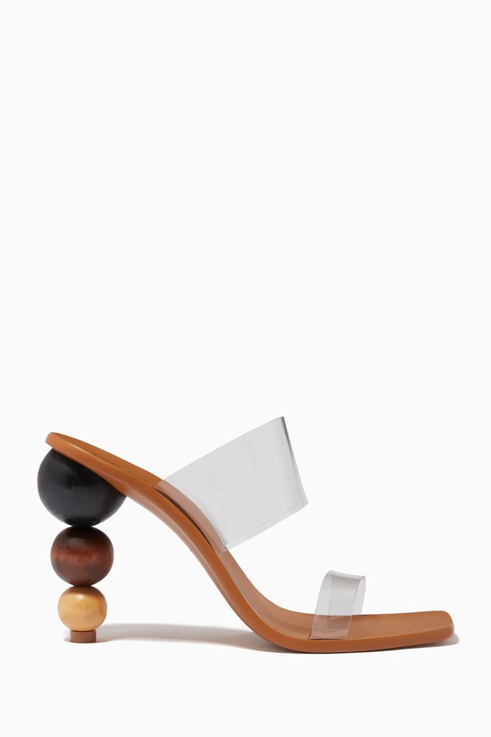 Vita Mule Sandals in Vinyl, Brown