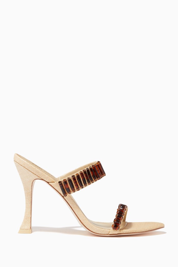 

Ash Mule Sandals in Raffia, Neutral