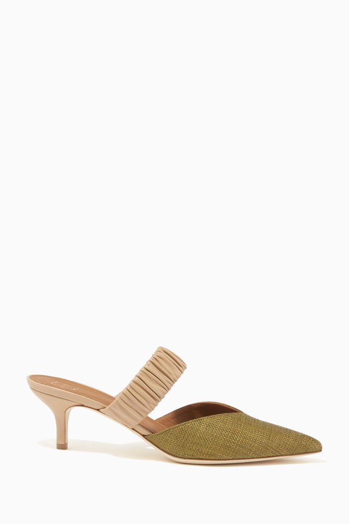 Matilda 45 in Raffia & Nappa, Green