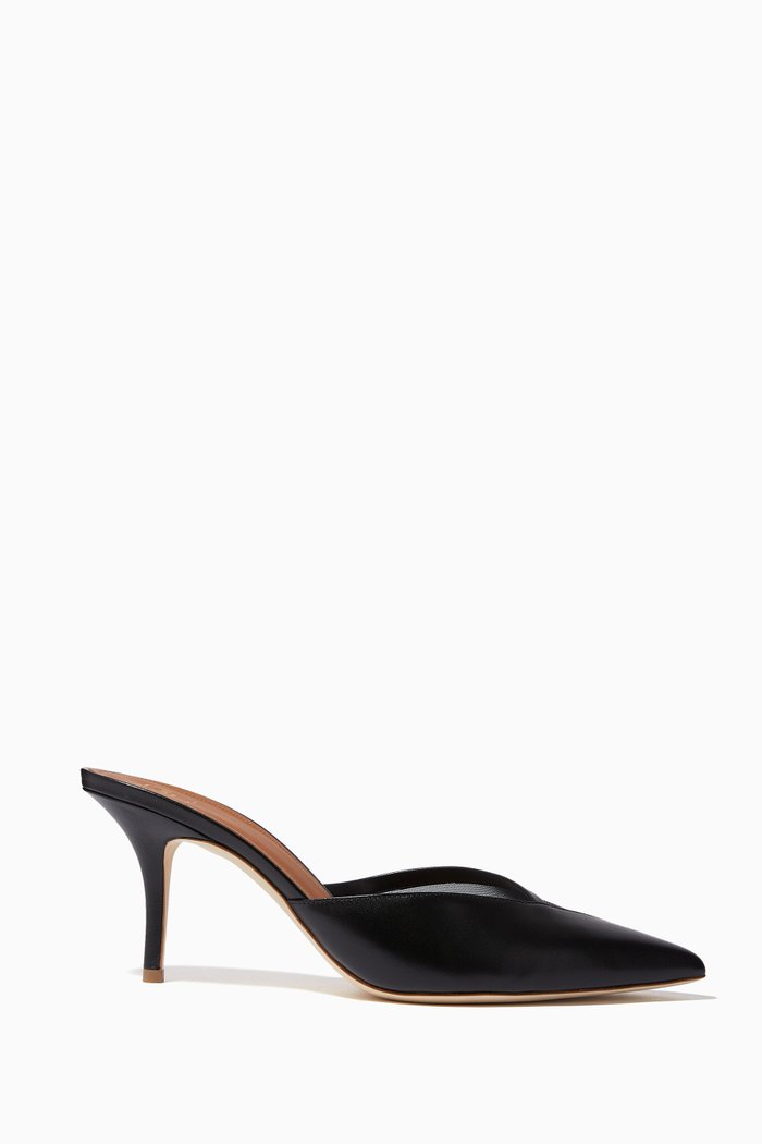 

Vita 70 Mules in Mesh & Leather, Black