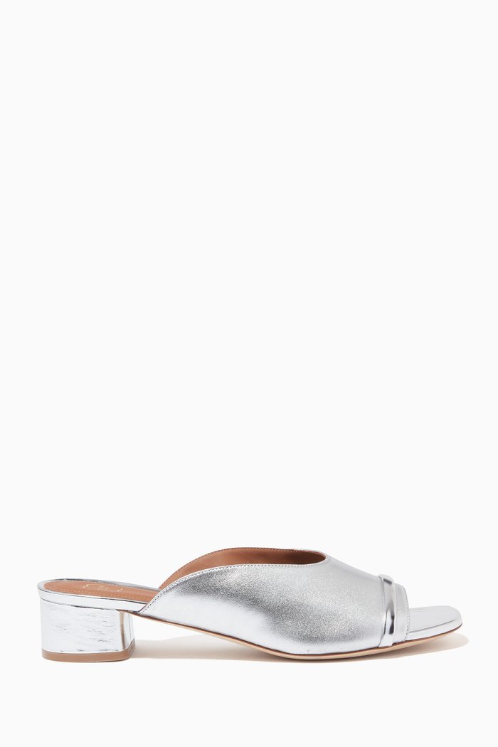 

Sefa 30 Mules in Metallic Nappa, Silver