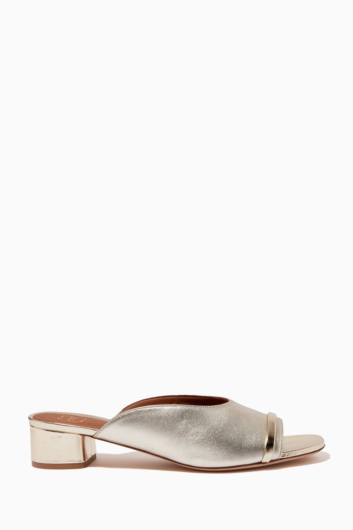 

Sefa 30 Mules in Metallic Nappa, Gold
