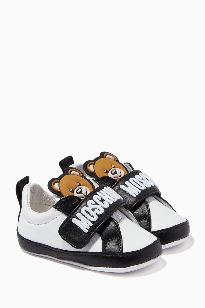 

Teddy Bear Sneakers in Leather, White