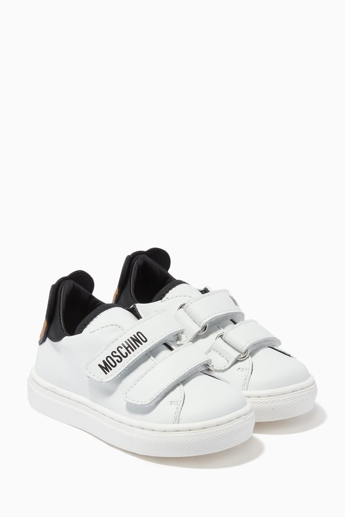

Logo Velcro Sneakers in Leather, White