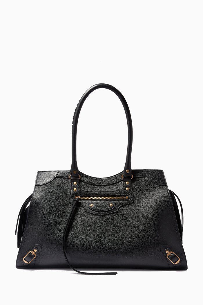 

Neo Classic Large Top Handle Bag in Grained Calfskin, Black