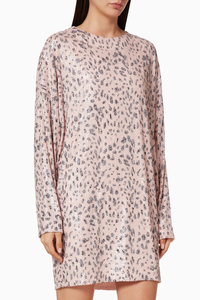 

Alexandra Embellished Leopard Dress, Pink