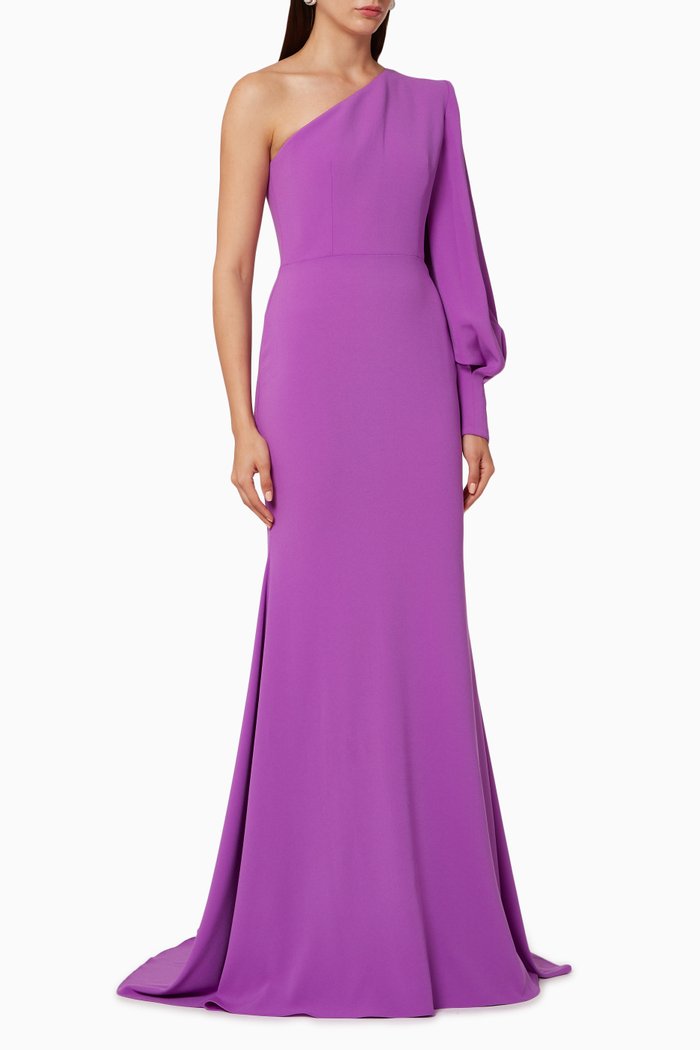 

Marin Satin Crepe Gown, Purple