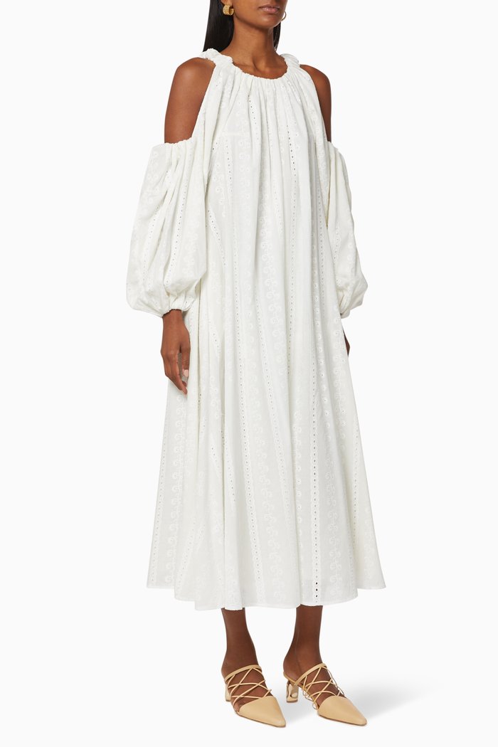 

Carmen Cold-Shoulder Midi Dress, White