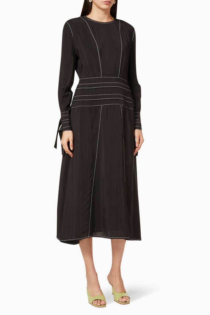 

Linda Viscose Midi Dress, Black
