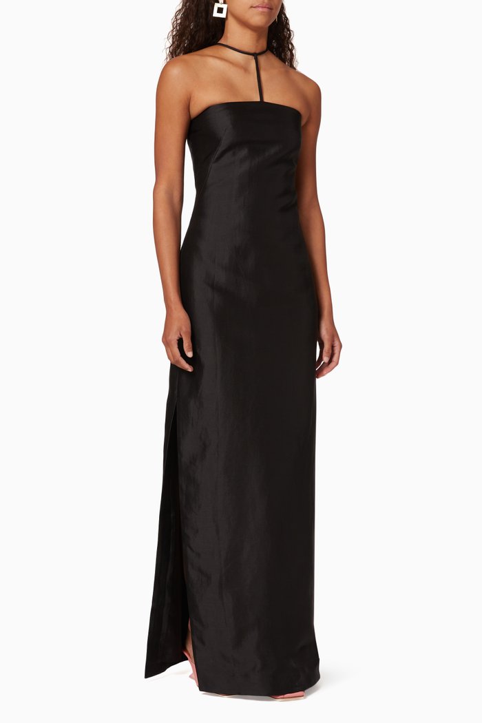 

Lou Shiny Twill Dress, Black