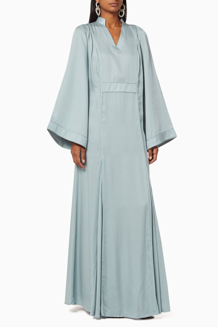 

Satin Crepe Maxi Dress, Blue