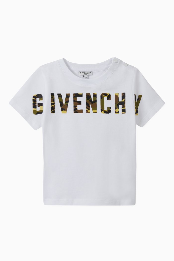

Camo Logo Cotton T-shirt, White