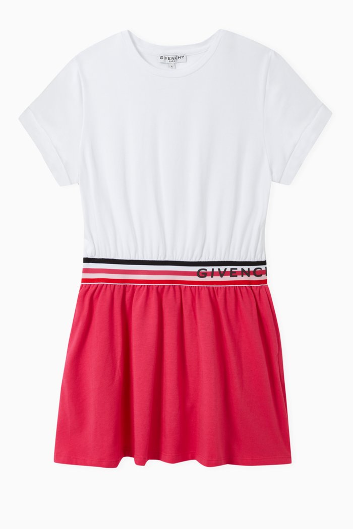 

Logo Bicolour Cotton Jersey Top, White