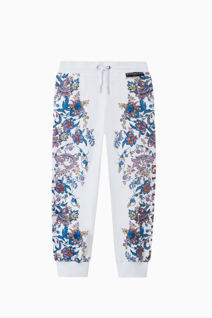 

Floral Cotton Sweatpants, White