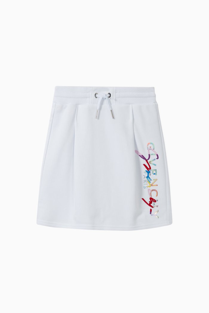 

Logo Cotton Jersey Skirt, White