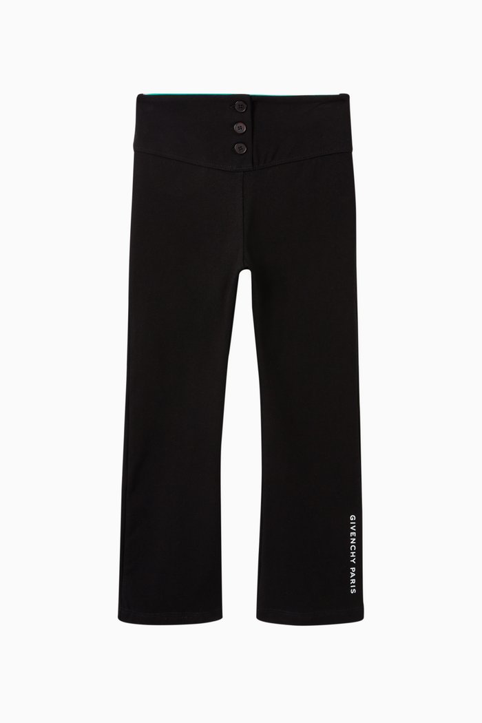 

Logo Stretch Cotton Leggings, Black