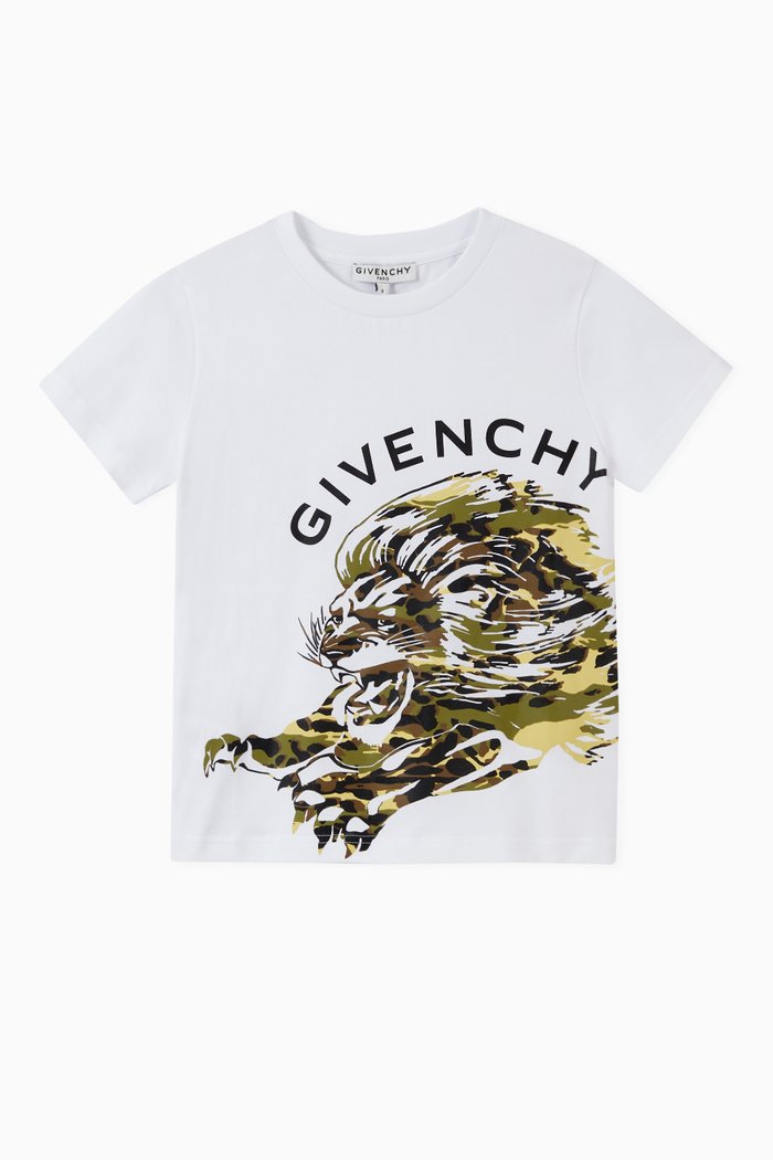 

Tiger Print T-shirt in Cotton, White
