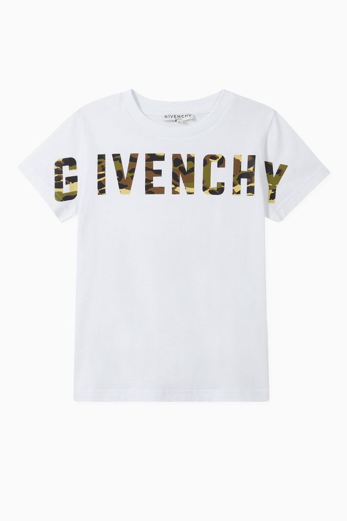 

Camo Logo Cotton Jersey T-Shirt, White