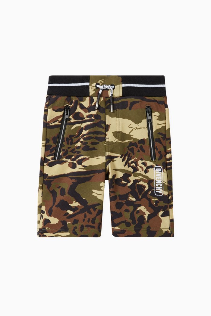 

Camo Cotton Jersey Shorts, Neutral