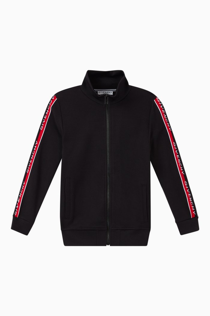 

Logo Tape Jacket in Cotton-blend Jersey, Black