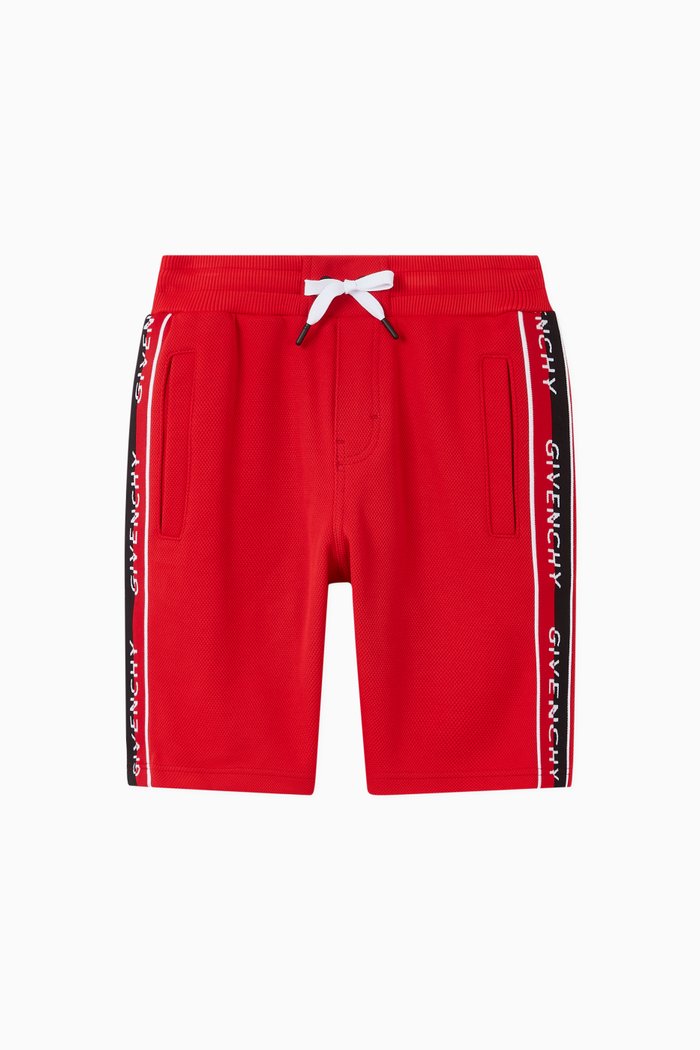 

Logo Tape Shorts in Cotton-blend Jersey, Red