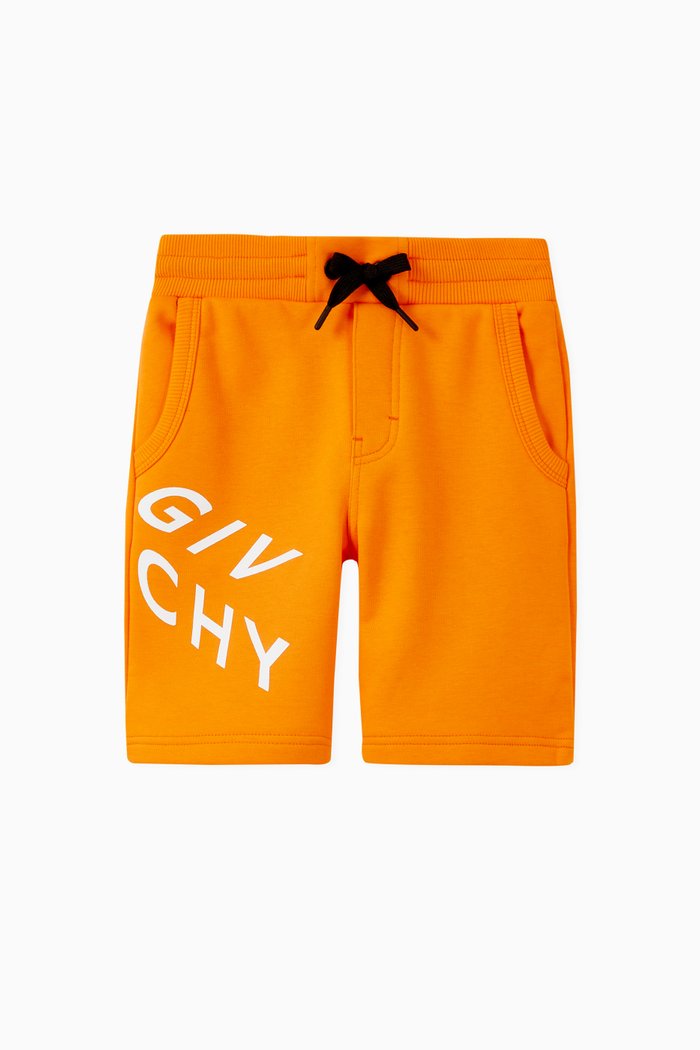 

Logo Print Shorts in Cotton, Orange