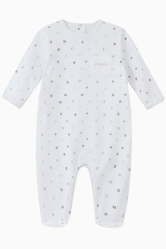 Logo Graphic Pajama in Cotton Jersey, White
