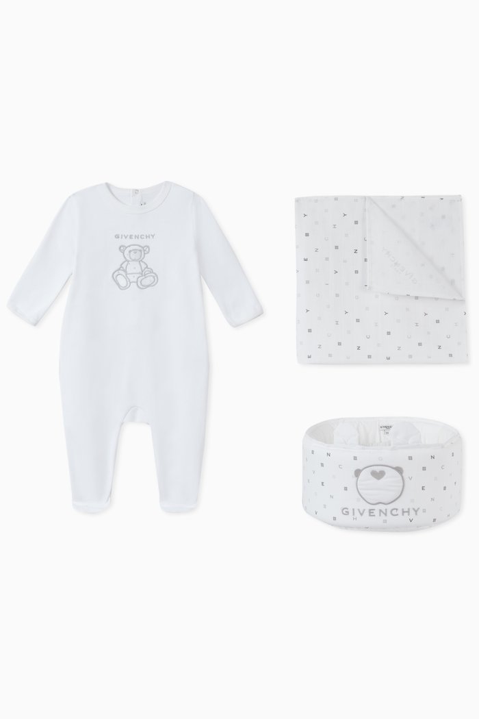 

Logo Pajama & Blanket Basket Gift Set, White