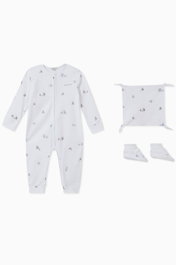 

Bear Pyjama Set in Cotton, White