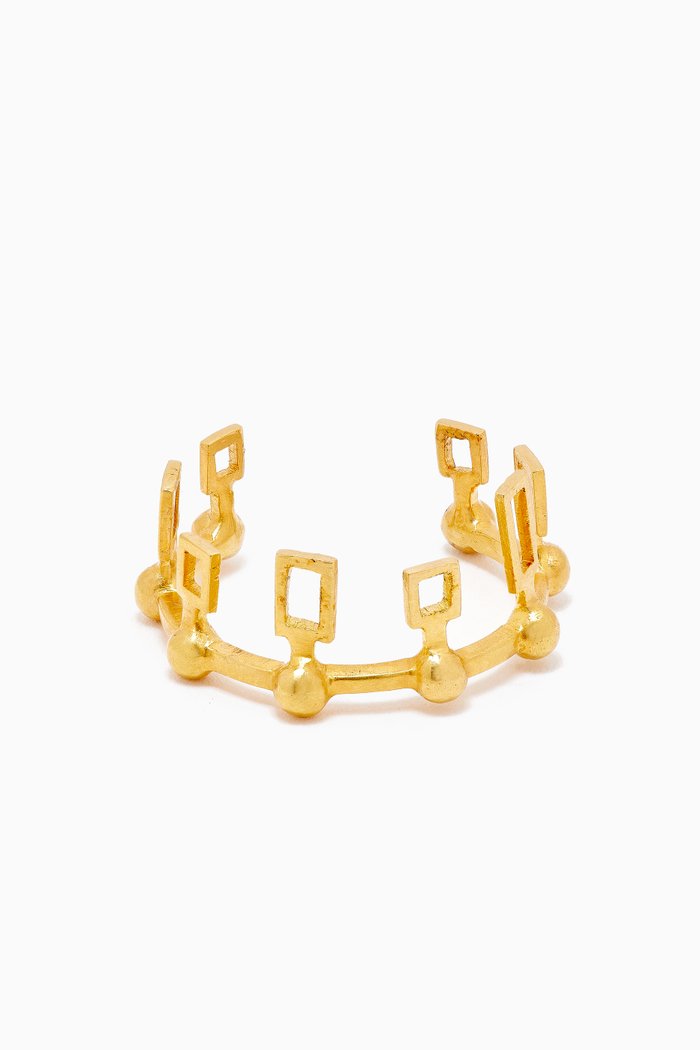 

1441 H. Geometric Roshan Ring in 18kt Yellow Gold