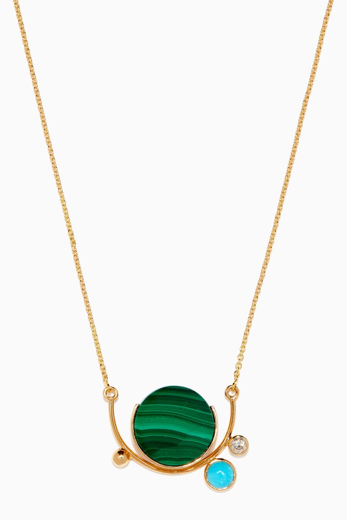 

Falak Malachite Necklace II in 18kt Yellow Gold