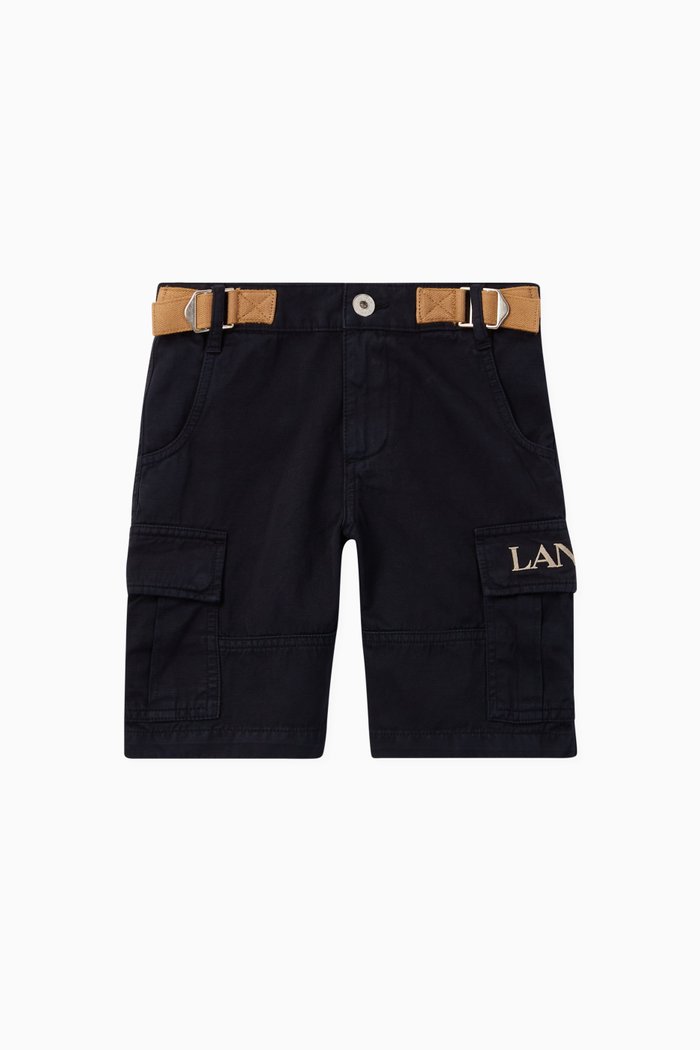 

Logo Embroidered Cargo Shorts, Blue