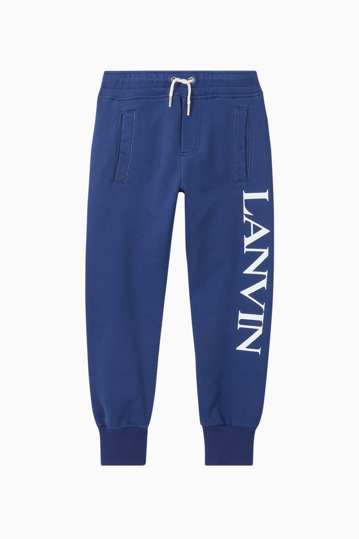 

Logo Track Pants in Cotton Jersey, Blue