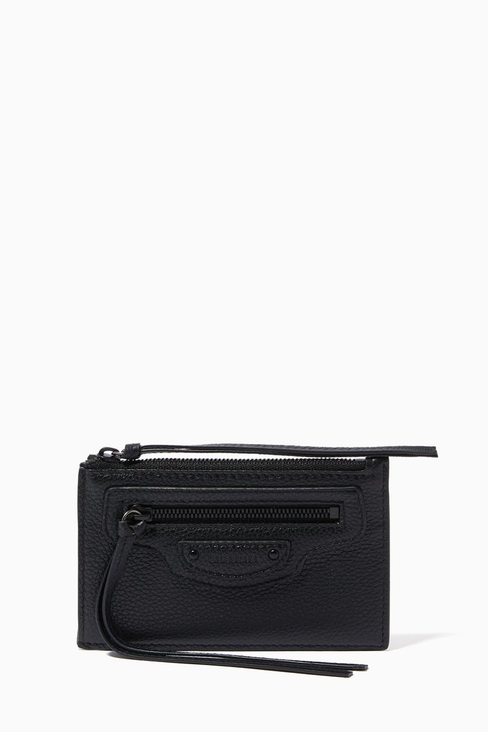 

Neo Classic Long Coin & Card Holder in Grained Calfskin, Black