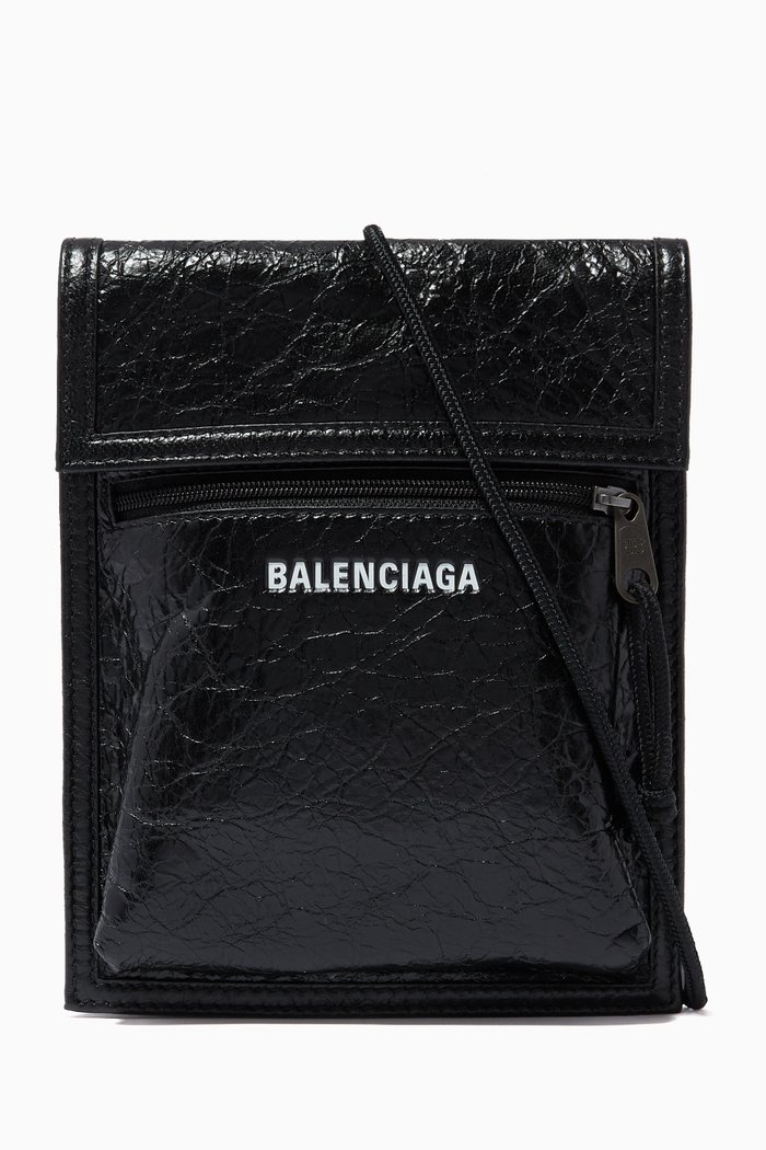

Explorer Pouch Strap in Arena Leather, Black